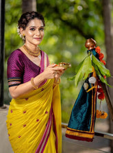 Women's Chandrapushpa & Parrot Print Khann Saree